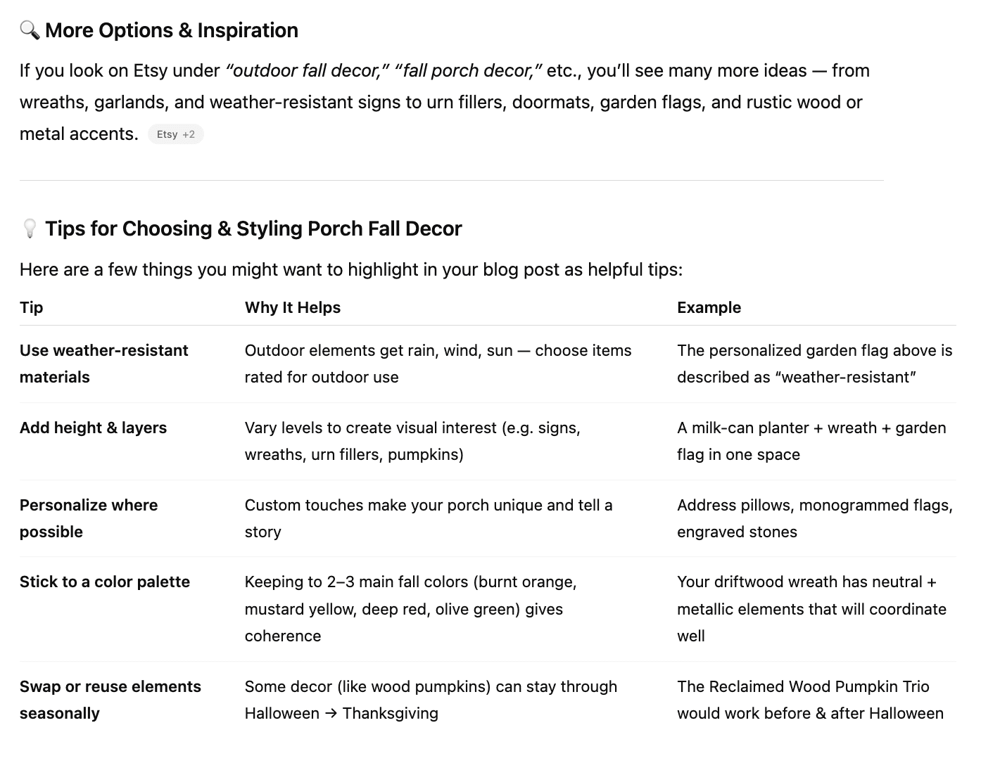 Etsy Shopping in ChatGPT example