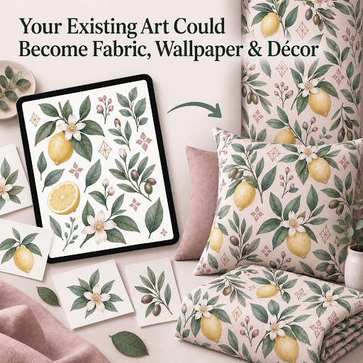 Your existing art could become fabric, wallpaper & decor