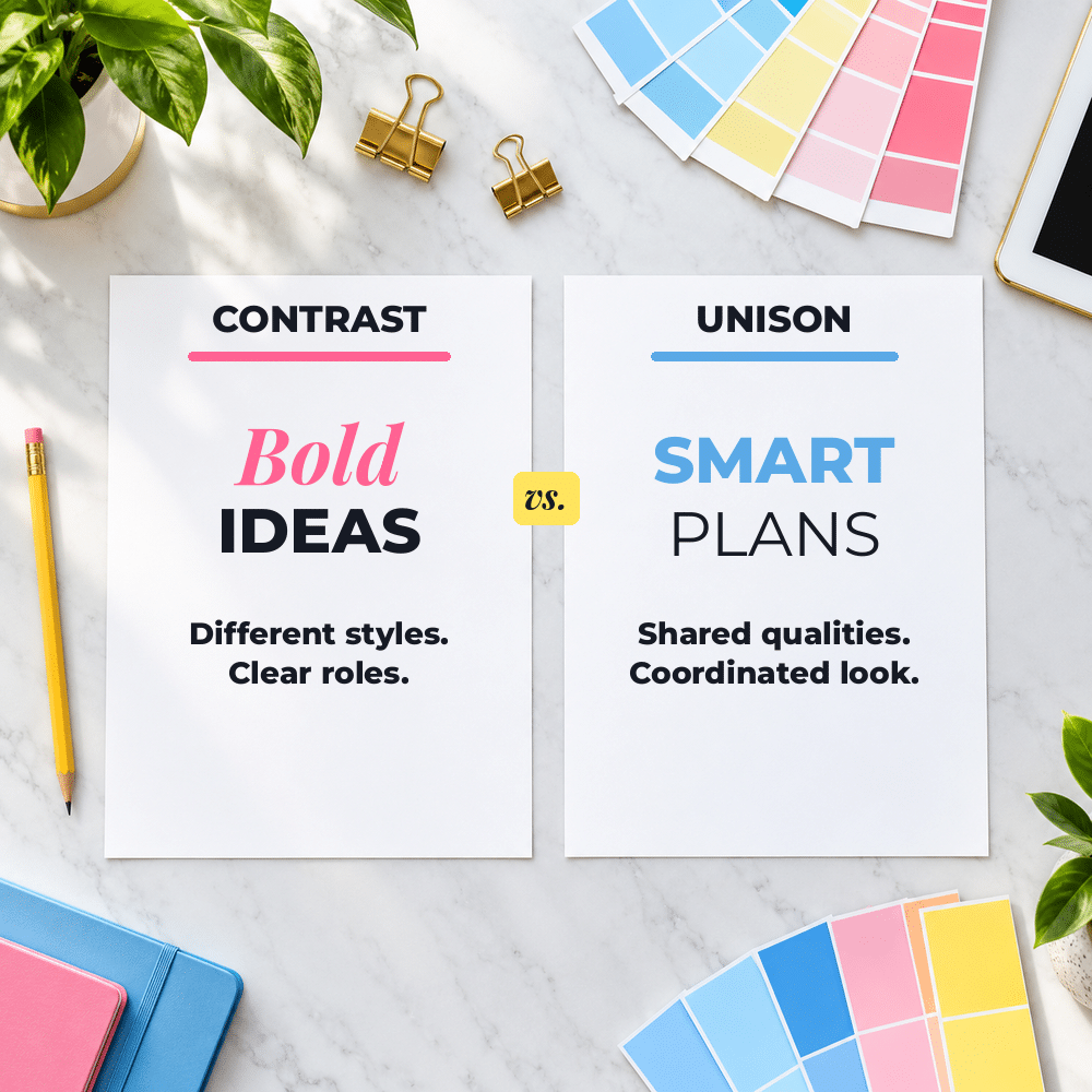 font pairings: contrast vs unison