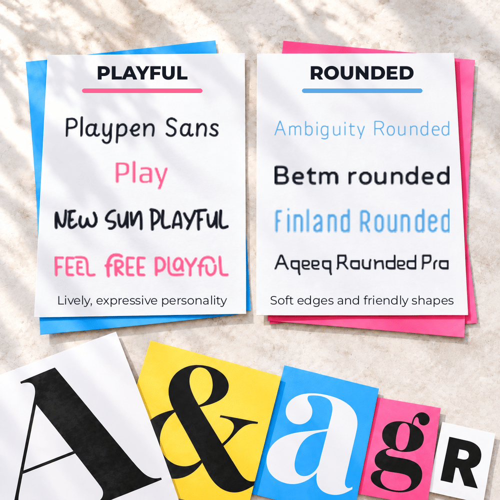 font pairings: playful vs rounded