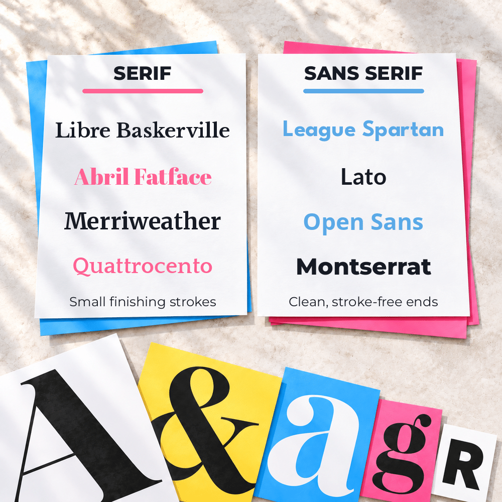 font pairings: serif vs sans serif